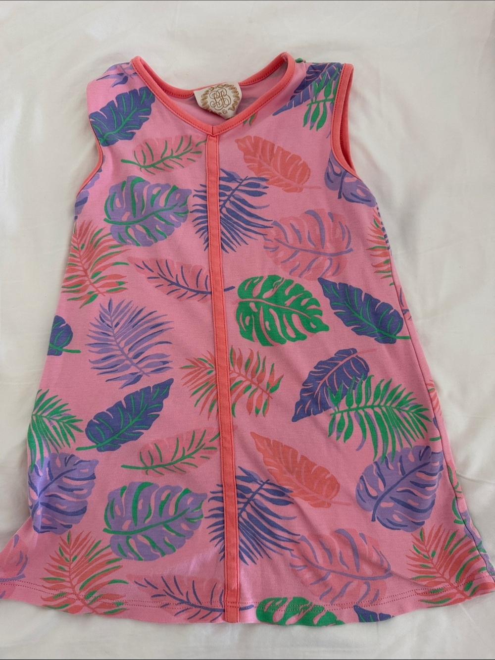 The Beaufort Bonnet Company Pink Tropical Leaf Sleep Sack